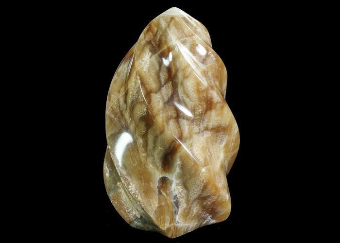 Polished, Brown Calcite Flame #74666